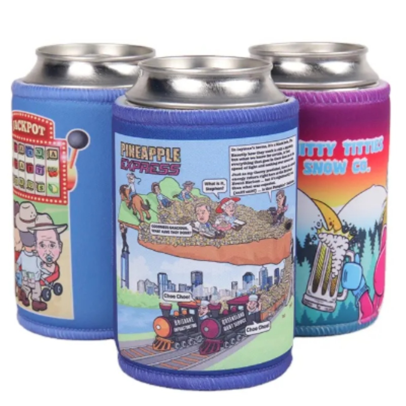 Neoprenisolerad sublimering av ölväskor flaskor Ölhylsa täcker Easy Carry Beverage Can Cooler Cooler