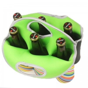 Partihandel Neopren tyg 6 Packa öl Neopren Tygväska Röd vinkylväska för picknickstrand