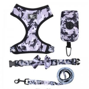 Anpassad lyx valp koppel krage justerbar husdjur poop väska bandana reversibel och andningsbarneopren hundsele set