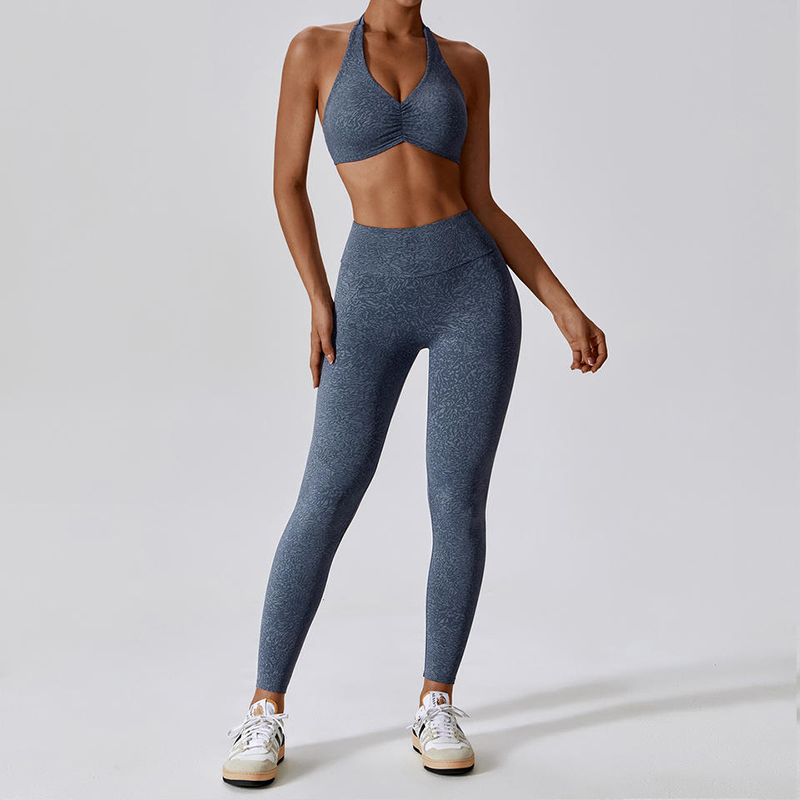 SC1054 YOGA SET Fitness Woman 2024 Sport Bh and Leggings Print Fitness Yoga Wear Gym kvinnlig uppsättning