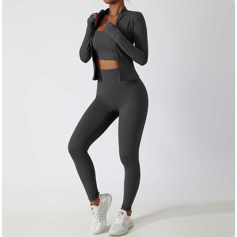 SC1053 Running Fitness Suit Långärmning Yoga byxor Set Jackor Yoga kostym Set för kvinnor utomhus gym fitness slitage