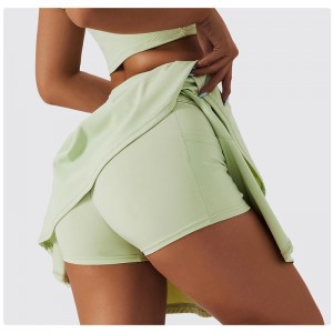 SC1055 CROP TOP POLO -skjortor och tenniskjol Set yoga conunto Yoga Set Fitness Woman 2024