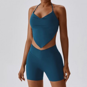 SC1065 2023 Ny anpassad Aktiv slitage Yoga Suit Set Fitness V Cut Scrunch Back Yoga Shorts Yoga Fitness Set