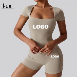 SC1076 Anpassad högkvalitativ bodycon andningsbar stretchig enstycke Jumpsuit Rompers fitness bodysuit