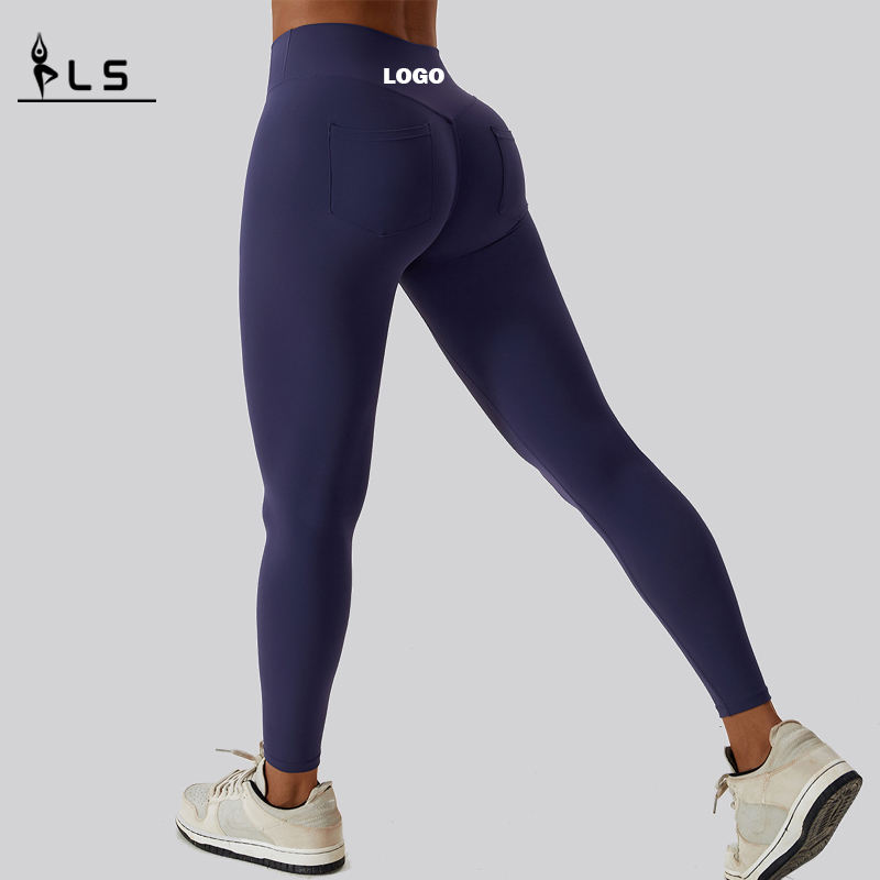 SC1091 solid hög midja andas fyrvägs stretch yogalaggings de gimnasio tryck upp blankanylon elastane leggings