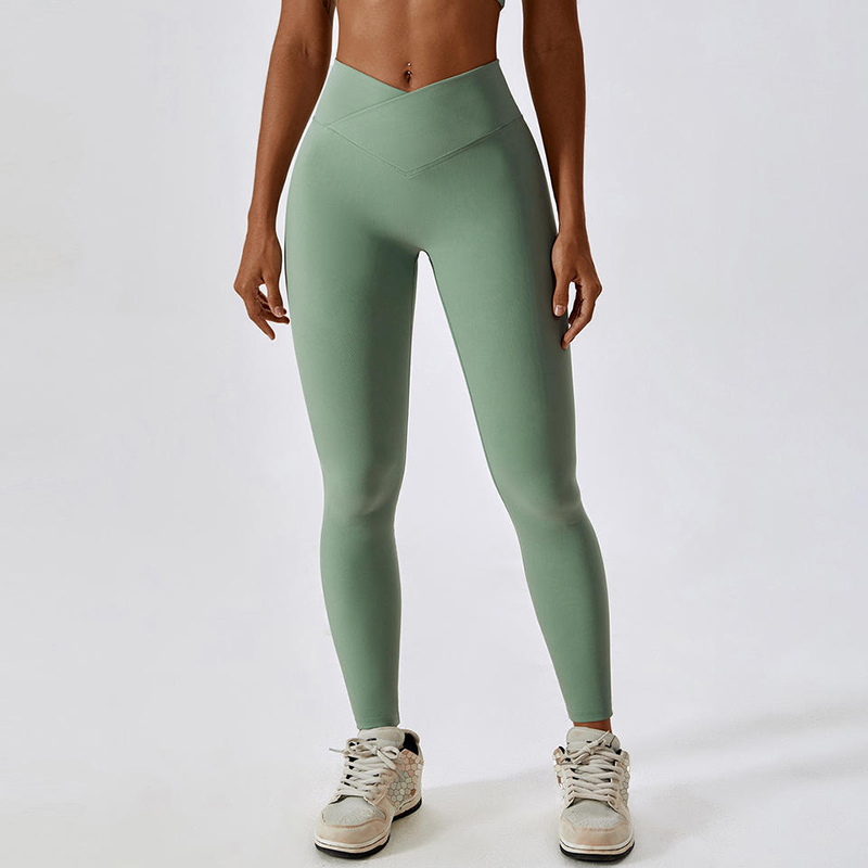 SC10103 Sömlös solid rumpa lyftande leggings Sports blossade yogabyxor Scrunch Butt Flare Leggings