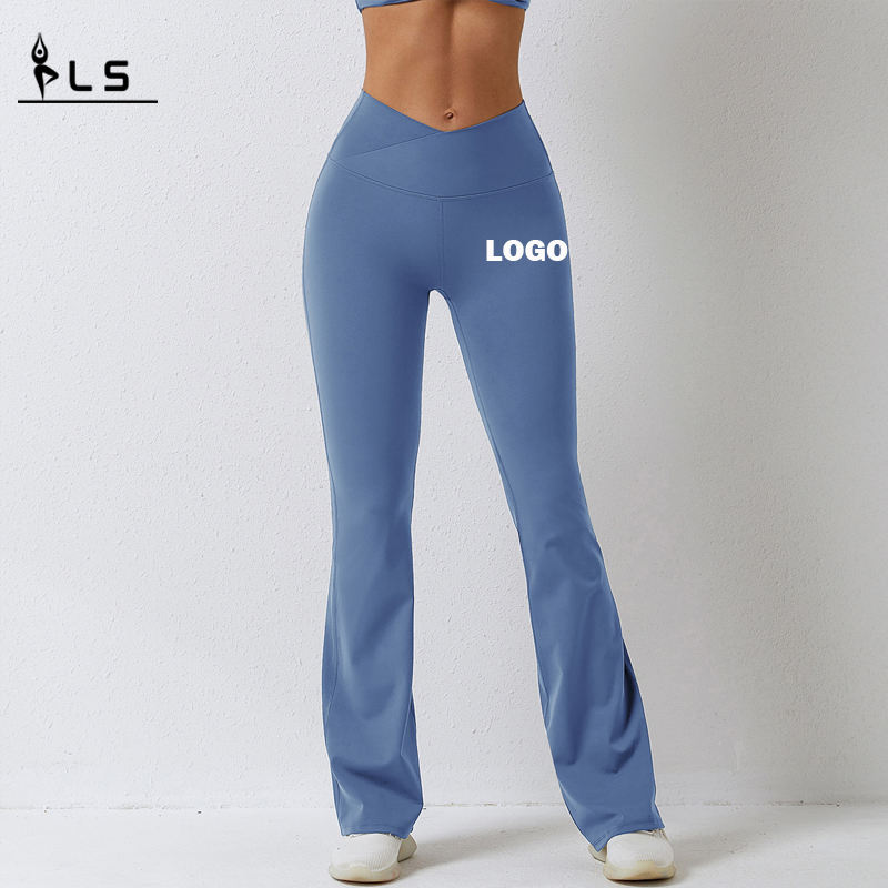 SC101011 Fyra-vägs sträcka 78%nylon och 22% spandex scrunch rumpa flare leggings yoga byxor för kvinnor
