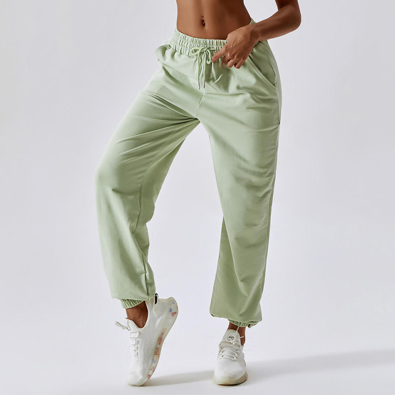 SC10129 Solid Elastic midja Sweatpants Women's Baggy Sports Loose Pants Joggers High midjebyxor