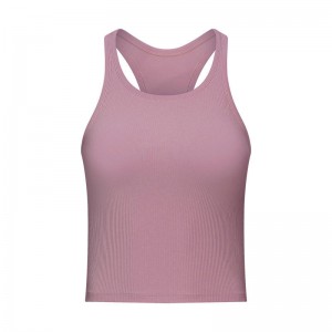 SC10255 toppar snabb torrmonterad tank topp gym sport yogakompression beskurna yogatankar med kuddar