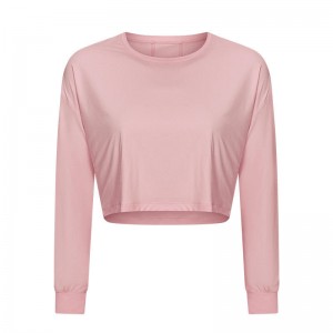 SC10265 andningsbar yogaborta topp gym fitness tight t shirt yoga långärmad kvinnor t-shirt gym shirt