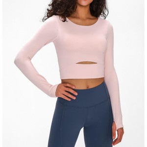 SC10275 Tät montering Långärmad Yoga T-shirt Kvinna Yoga Tee Shirt Crop Tank Gym Långärm Yoga Tops T-shirt