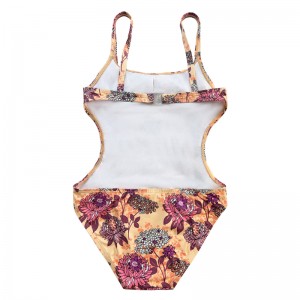 Barns baddräkt med tryckt grimma tillbaka ihålig