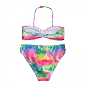 Barn \\\\ \'baddräkt med halterhals och gradientfärg