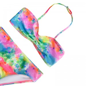 Barn \\\\ \'baddräkt med halterhals och gradientfärg