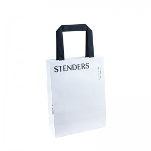 Anpassad tryckt din egen logotyp för restaurang Catering Food Takeaway Togo Packaging Kraft Brown Paper Bag With Handtag