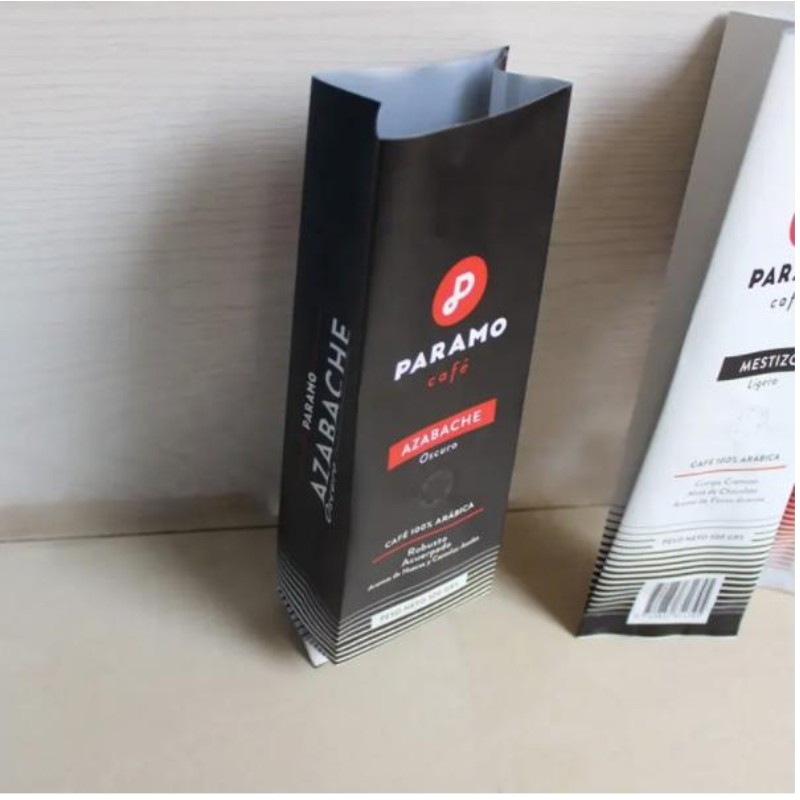 Anpassad tryckt Matt Black Packaging Side Gusset kaffeväska med ventil