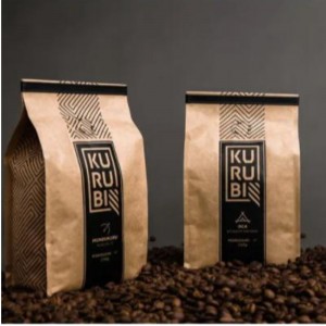 Engångsblock Botten Ziplock Scrub Powder Packaging dragkedja Vitrosa Matt svart färgventil papper kaffeväska med vent