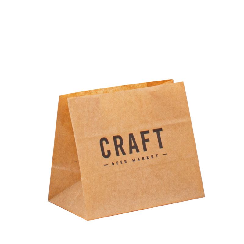 White Brown Kraft Paper Presentväskor med handtag grossist shopping mat frukt papper väska