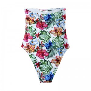 Sexig axelbandslös tryck etnisk i ett stycke