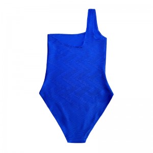 One-Shulder Blue Mönster Special Tyg One-Piece Swimsuit