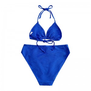 Blue Mönster Specialduk Triangle Cup Halter Halter Strap Split Swimsuit