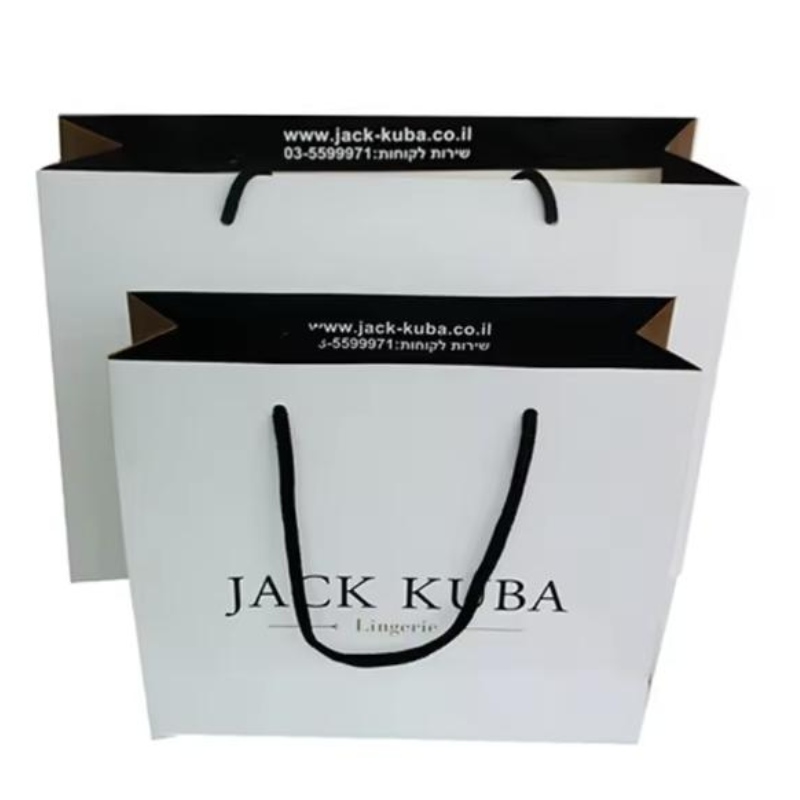 Luxury Custom Printed Laminated Shopping Present Packaging Paper Bag med din egen logotyp