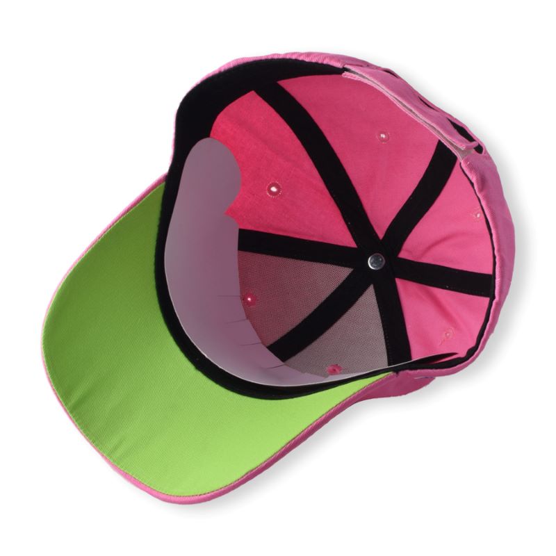 Anpassad baseball cap 3d/2d broderade logotyp kvinnor män 6 panel sport mössa rosa kurva brim huvudbonad baseball hattar
