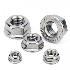 sexkantsflänsmutter med tandningar