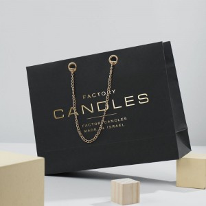 Luxe svart kedjehandtag papperspåse