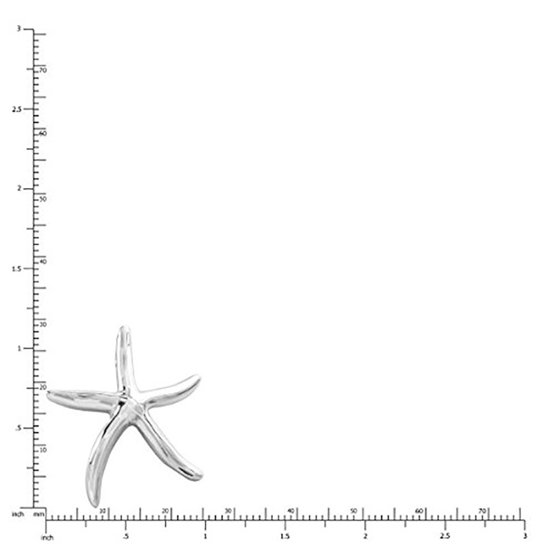 Silverpläterad mässing Starfish hänge Smycken Company Mässing polerad sjöstjärna Ocean Sea Life Halsbandshänge med 18 lådor kedja