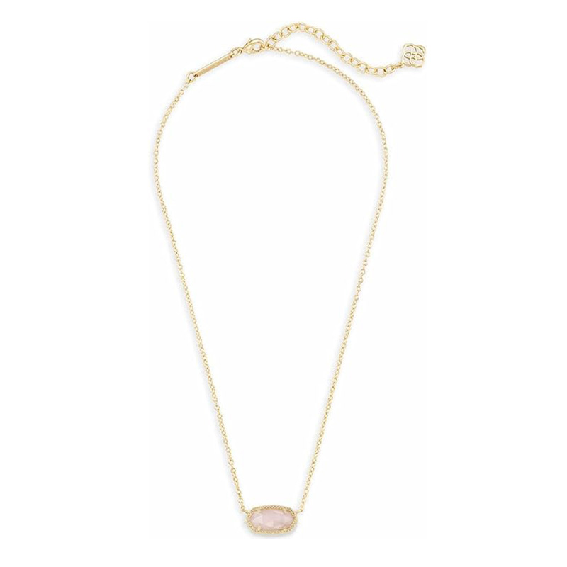 Minimalistisk roséguld rosa hängsmycke Halsband hängande halsband för kvinnor, modesmycken, 14k guld-Pläterad