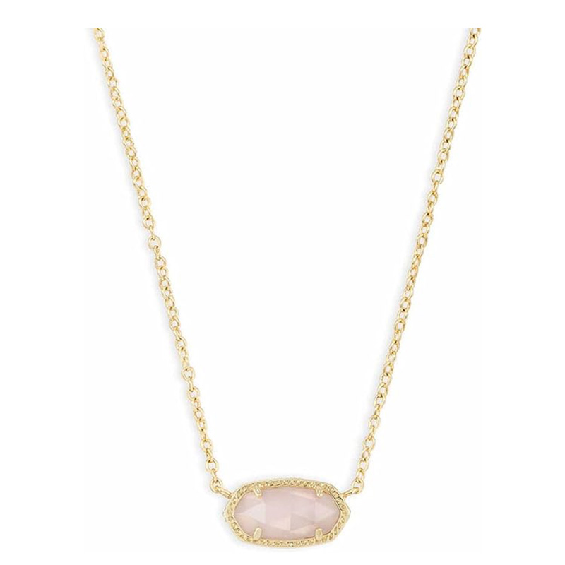 Minimalistisk roséguld rosa hängsmycke Halsband hängande halsband för kvinnor, modesmycken, 14k guld-Pläterad