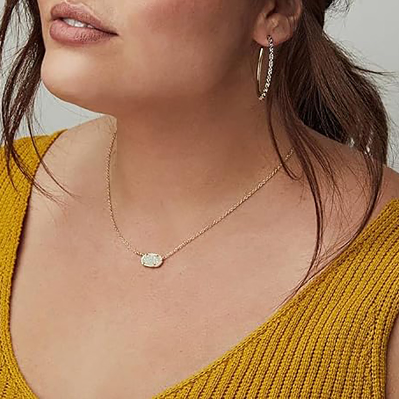 Minimalistisk roséguld rosa hängsmycke Halsband hängande halsband för kvinnor, modesmycken, 14k guld-Pläterad