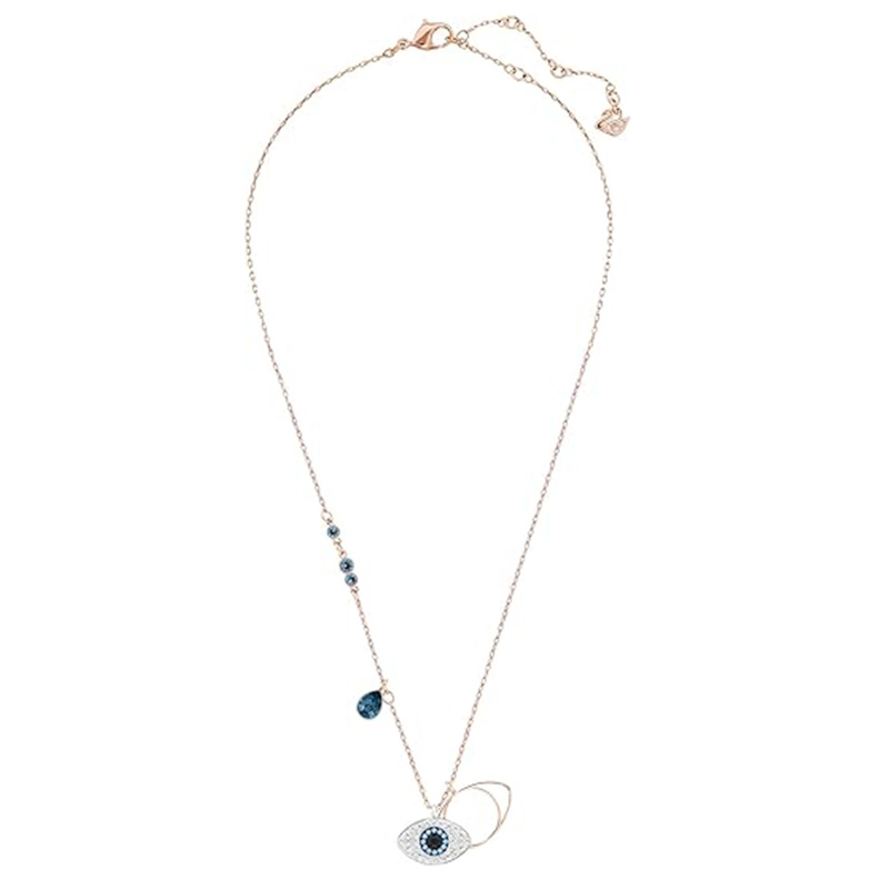 Radiant Guardian Evil Eye Halsband med blå zirkonaccenter en symbol för elegans, skydd och tidlös stil