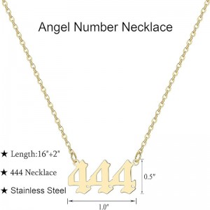 Golden 444 Guardian Halsband Numerology Smycken