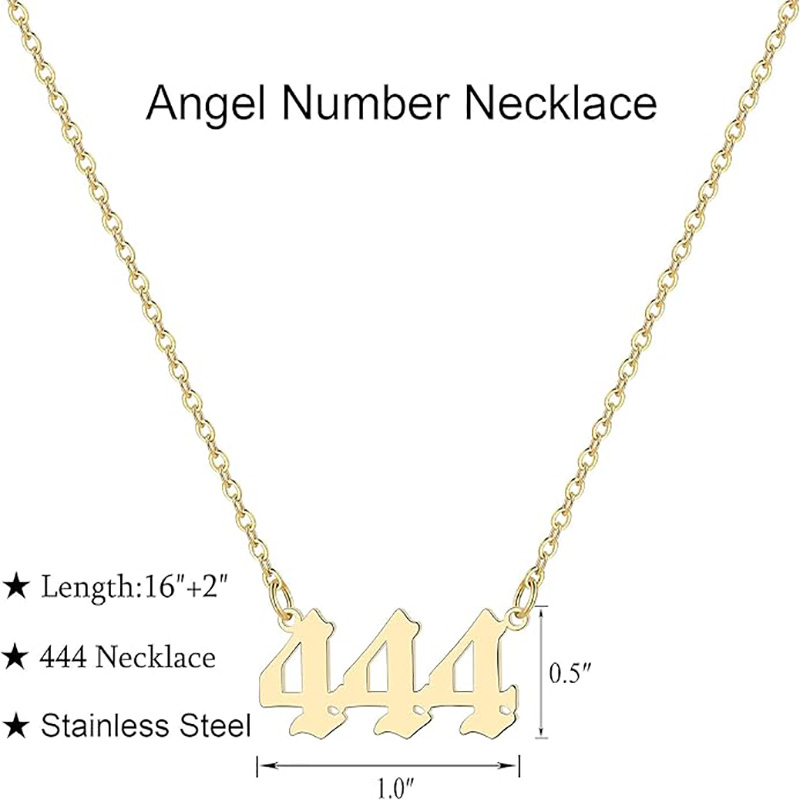 Golden 444 Guardian Halsband Numerology Smycken