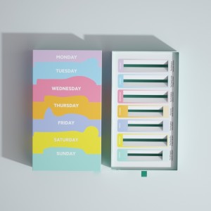 Färgglad presentförpackning för veckodagar