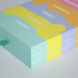 Färgglad presentförpackning för veckodagar