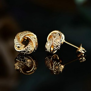 Luxury 18k Gold Interwoven Knot Stud Earrings - Classic & Elegant strukturerad design för tidlös sofistikering