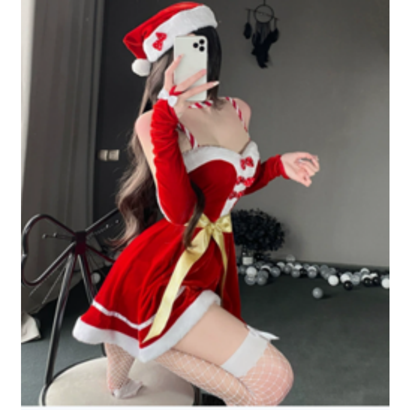 Juldräkter, julcosplayklänningar, ren-Temed Christmas Stage Performance Costume Set, Christmas Maid Uniforms 141 Pris:$132.99