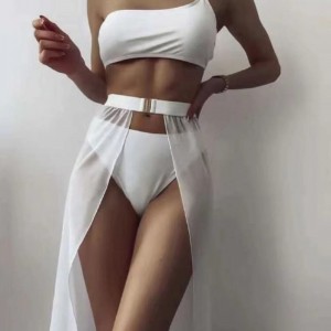 2025 Fashion New Style European and American Style spets-upp sexig rygglös bikini tre-Piece Set, backless baddräkt, tillgänglig i lager V041 Pris:$79.99