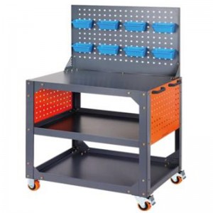 Grå bossed bänk vice bordsvagn