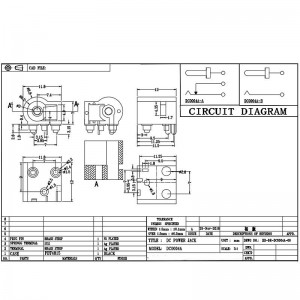 DC Socket DC-0004a, små hushållsapparater för vattenrenare, två-Pin Surface Mount Laddningsuttag med positioneringskolumn
