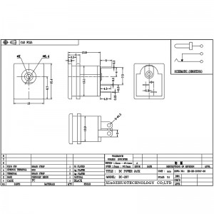 DC Socket DC-207, Direct Insertion Audio Socket, Two-Pin Copper Pin Power Laddningsuttag