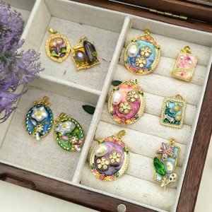 Vintage oljemålning hänge