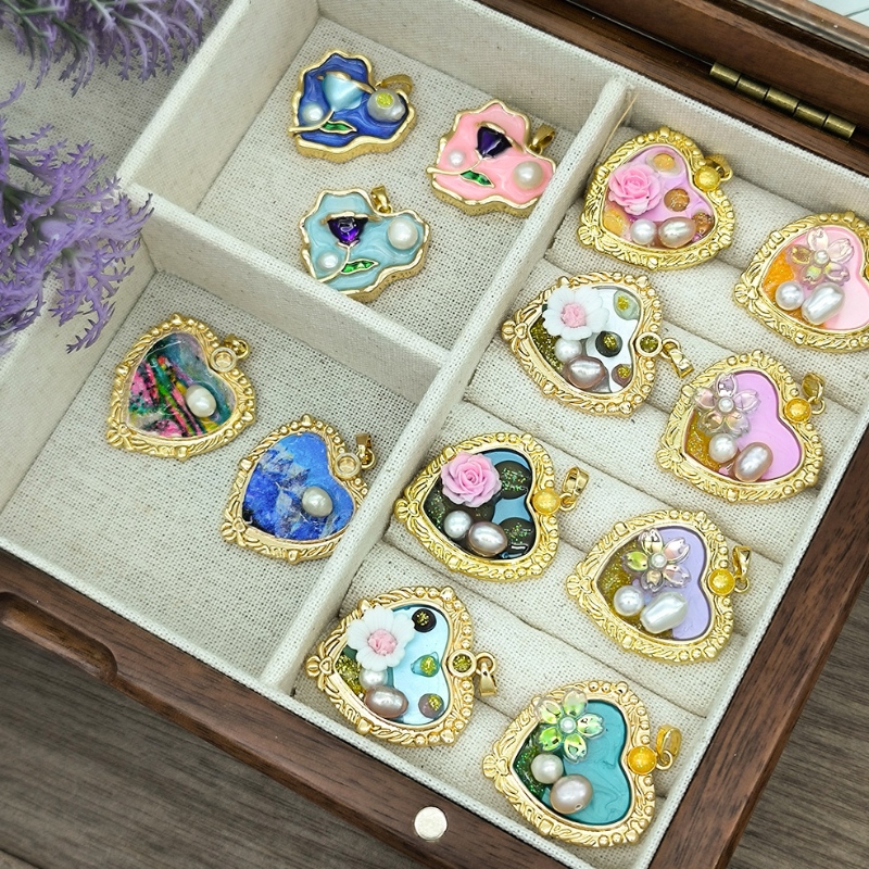 Vintage oljemålning hänge