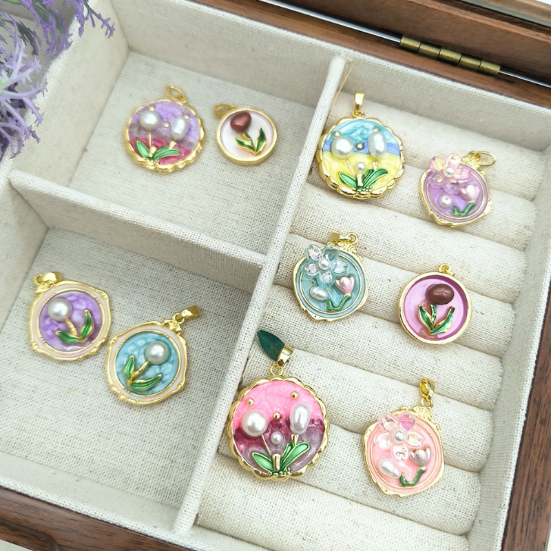 Vintage oljemålning hänge